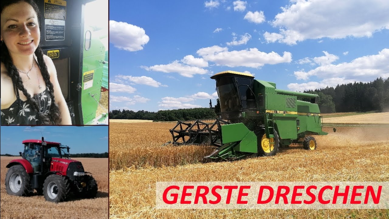 FarmVlog#24 Endlich Gerste dreschen mit John Deere 1055, der Case IH Puma fährt, was ist mit Carmen?