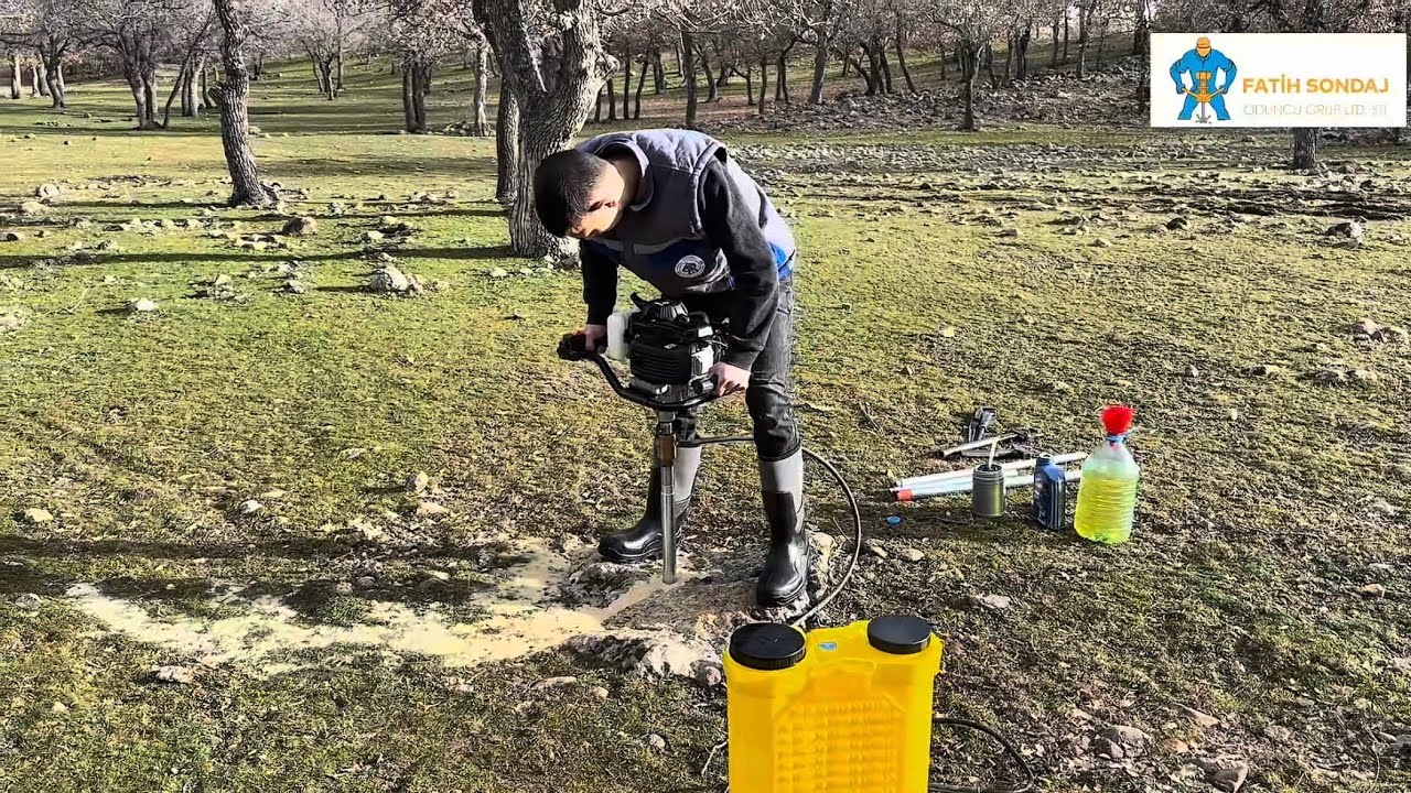 FTS4 STROKE BENZİNLİ KAROT/EL SONDAJI KURULUM VE ARAZİ ÇALIŞMASI www.fatihsondaj.com