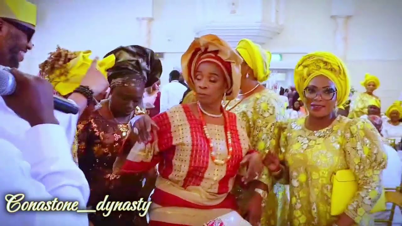 Conastone owanbe performance at Stella and Tobi’s traditional wedding live in London