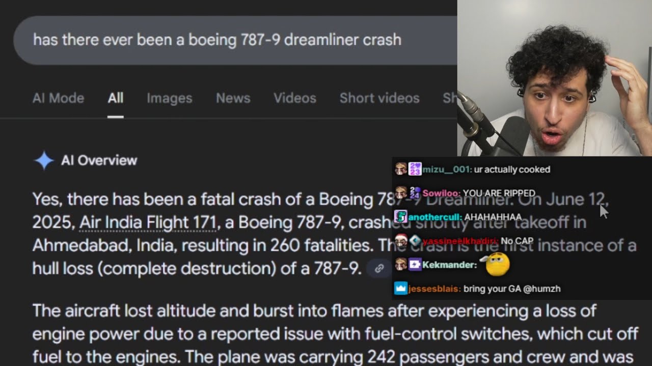 humzh gets scared after realizing the plane he's getting on for korea has a high chance of crashing