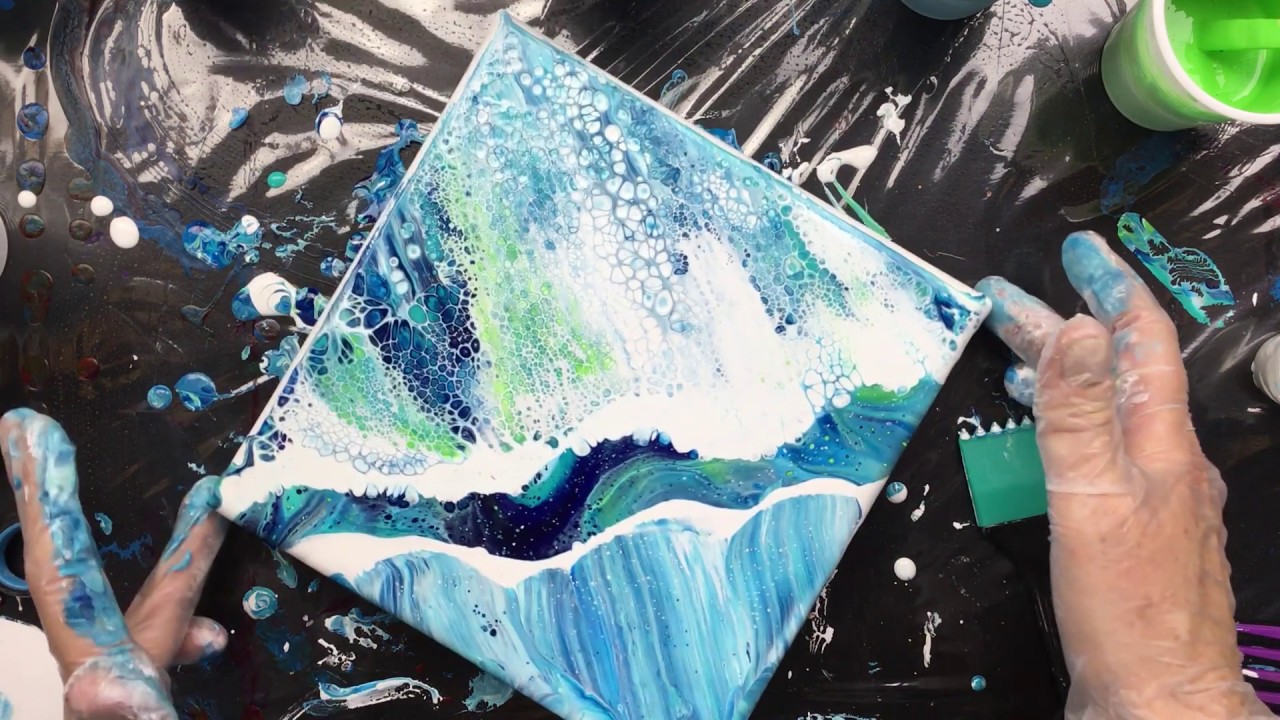 ( 635 ) Acrylic pouring working on Blaaa
