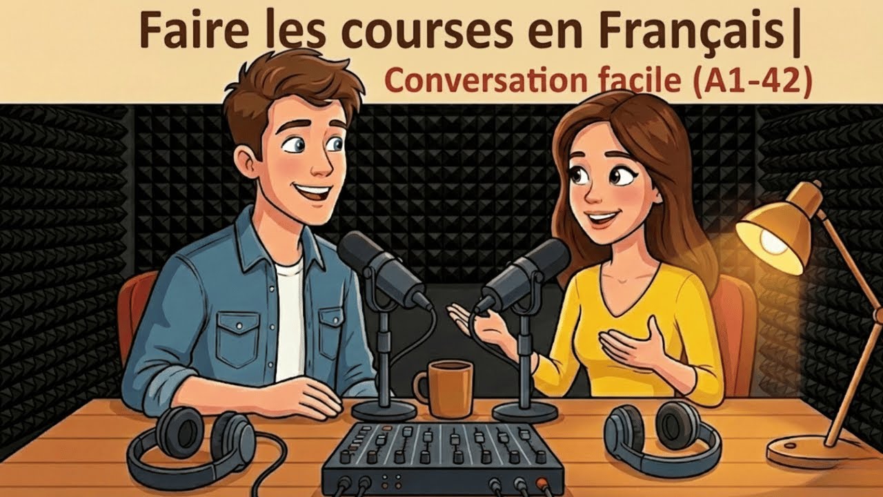 Faire des courses en Français| Conversation facile au débutants (A1–A2)@PodcastPourVous #apprends