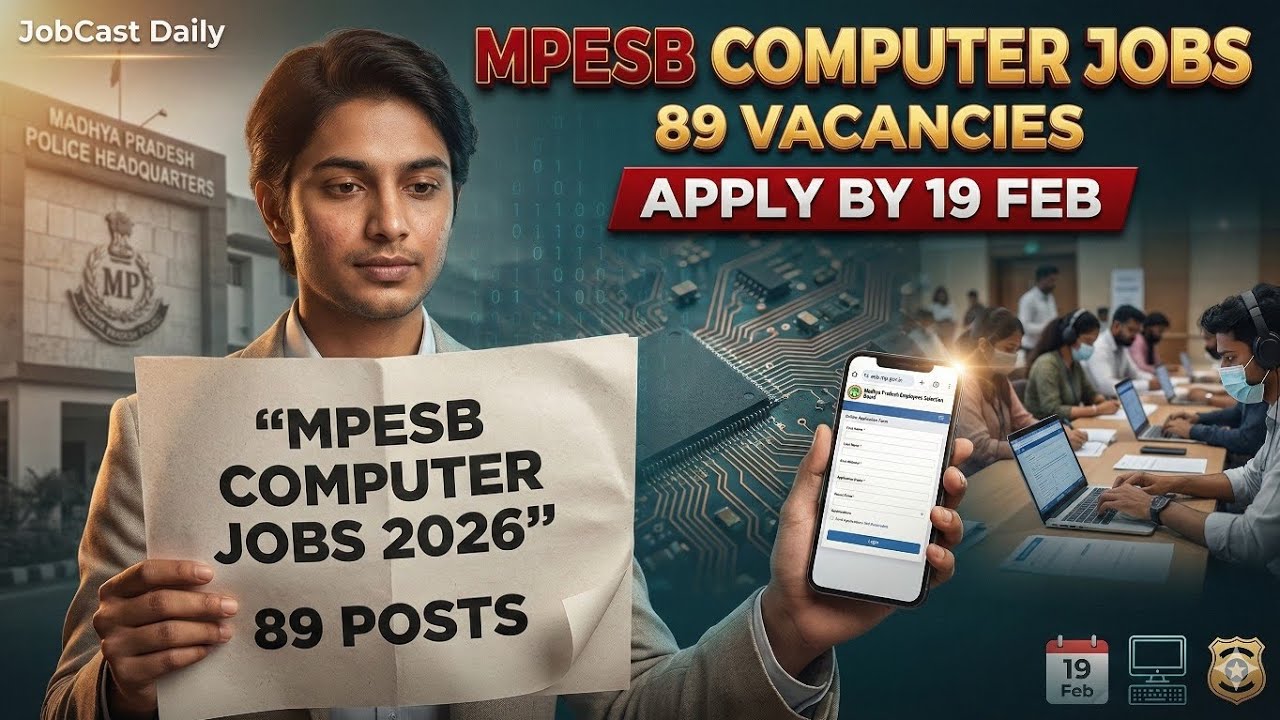 MPESB ASI & HC Computer Jobs 2026 | 89 Posts | Apply Online by 19 Feb | JobCast Daily