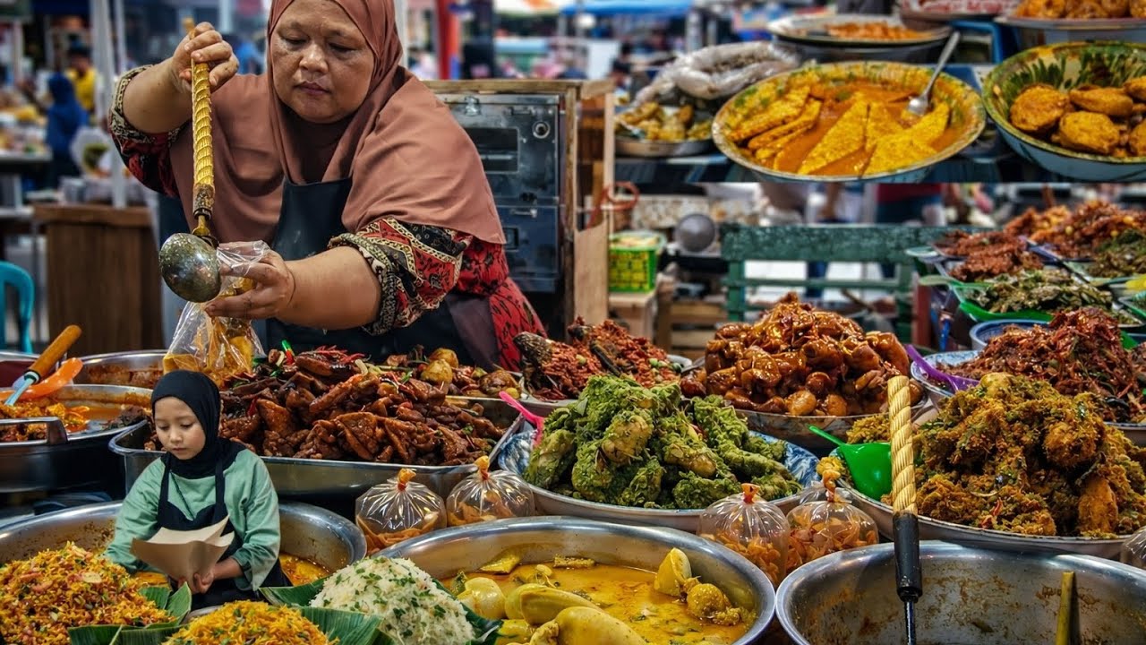 PASAR RAMADHAN PABUKOAN PAKAN AKAIK KAB. AGAM MENGERIKAN 20 JENIS LAUK PENUH DALAM SATU MEJA 