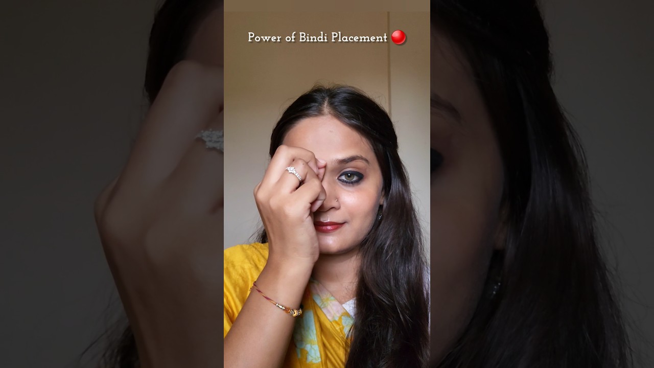 Power of Bindi 🔴 Placement makes a huge difference on face #shorts #viralvideo #bindi #trending