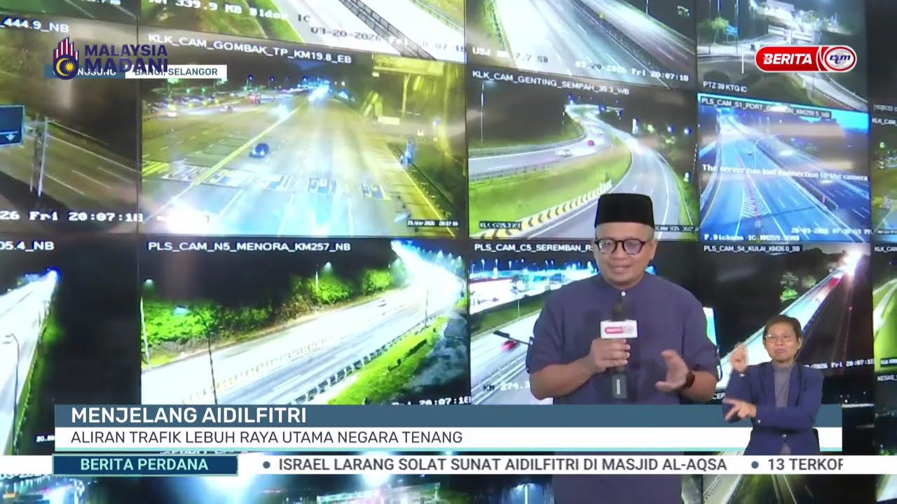 20 MAC 2026 - BERITA PERDANA - MENJELANG AIDILFITRI: ALIRAN TRAFIK LEBUH RAYA UTAMA NEGARA TENANG