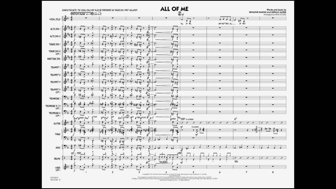 All of Me arranged by Rick Stitzel