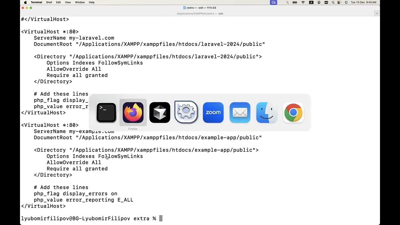 Laravel 11.x + Backpack on MacOS using XAMPP