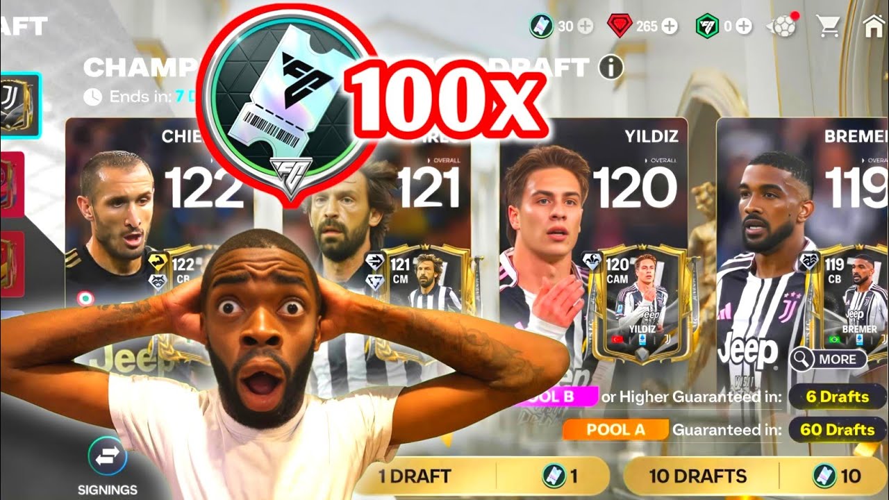 EA FC MOBILE 26 &bull; I Opened 100x Juventus Draft Voucher Pack 💥!! #fcmobile #fifamobile 