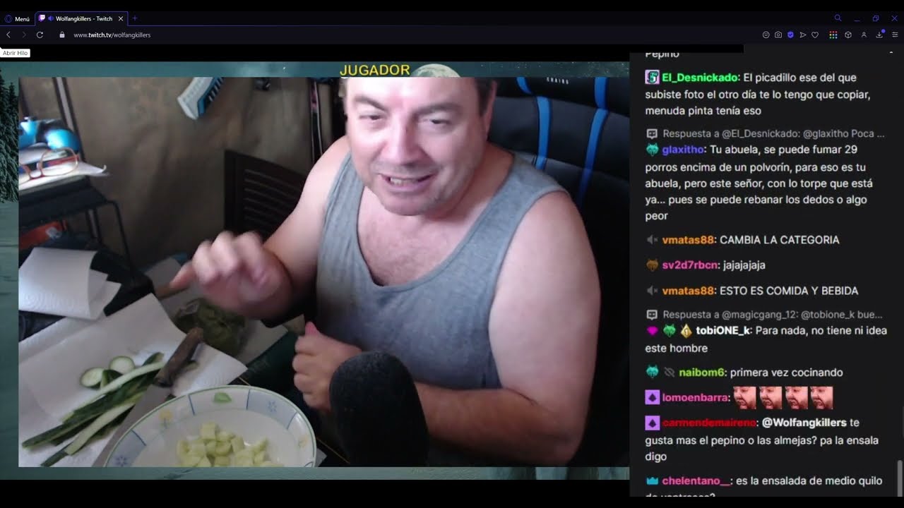 WOLFANGKILLERS BANEA, COLIYETE SACA PALABRAS PROHIBIDAS Y SE HACE UNA ENSALADA DE VINAGRE CON COSAS