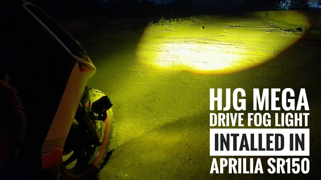 HJG Mega Drive Fog Light Installed In Aprilia Sr150 || HGJ || Aprilia Sr150 || Mega Drive Fog Light