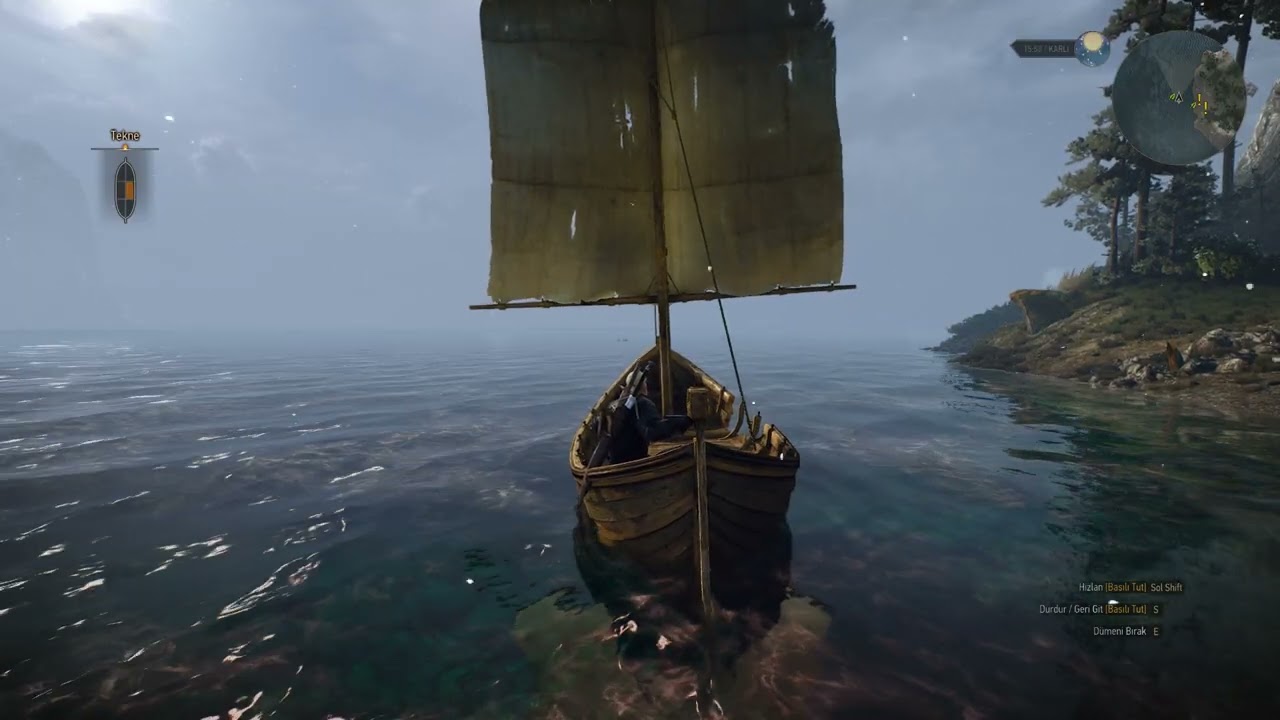 The Witcher 3 – Ship and Sea Sounds | Relaxing Ocean Ambience Gameplay