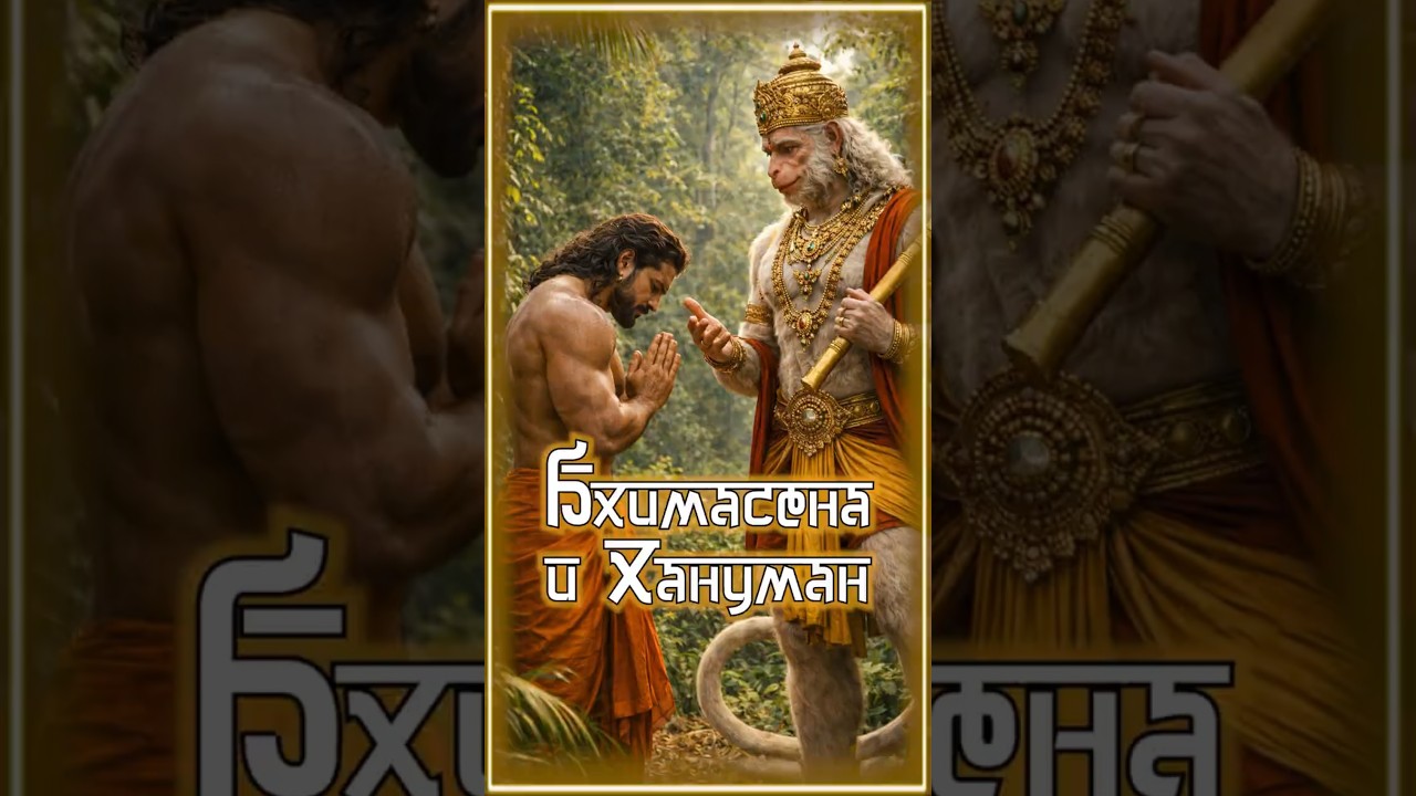Как встретились два легендарных героя из Рамаяны и Махабхараты - Бхима и Хануман