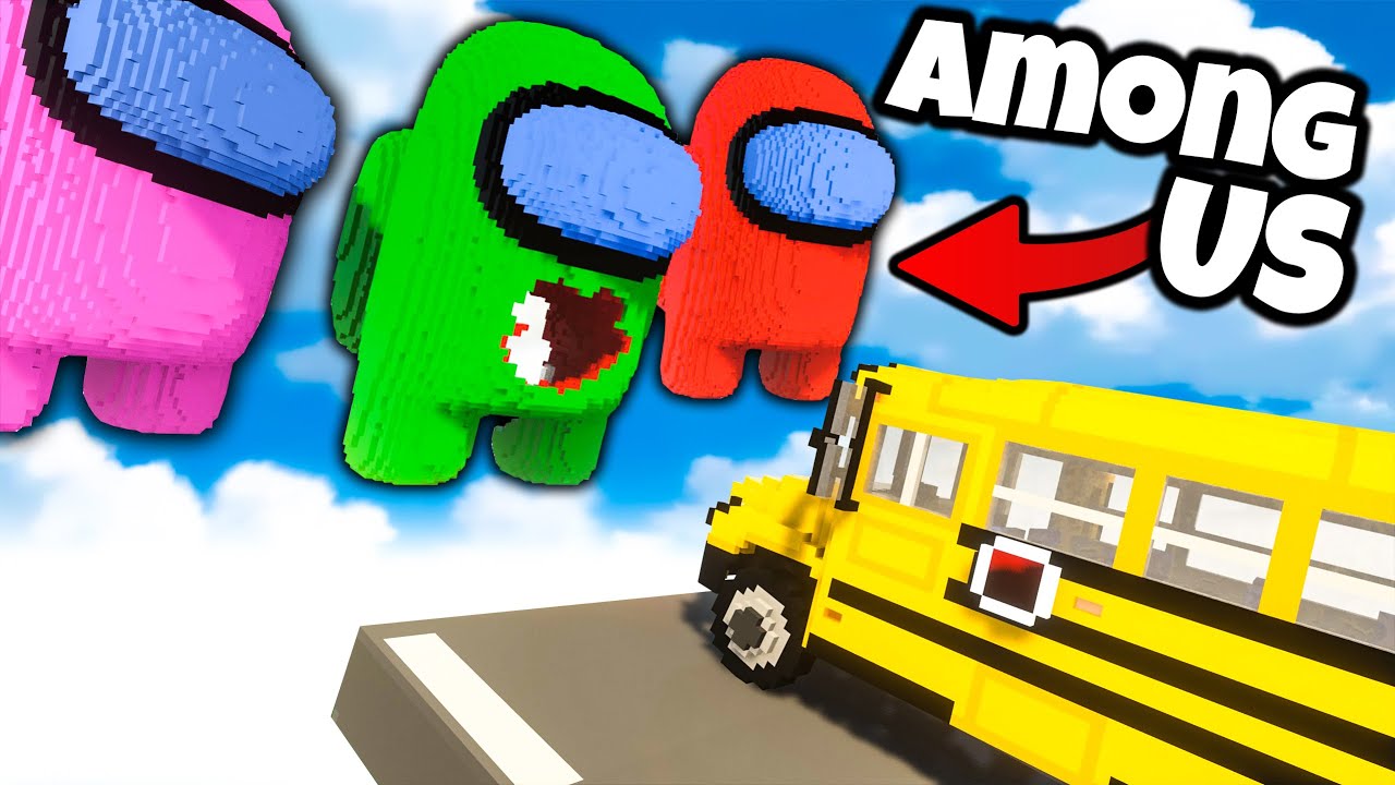❄️ SAMOCHODY SKACZĄCE Z MEGA RAMPY KONTRA AMONG US!?