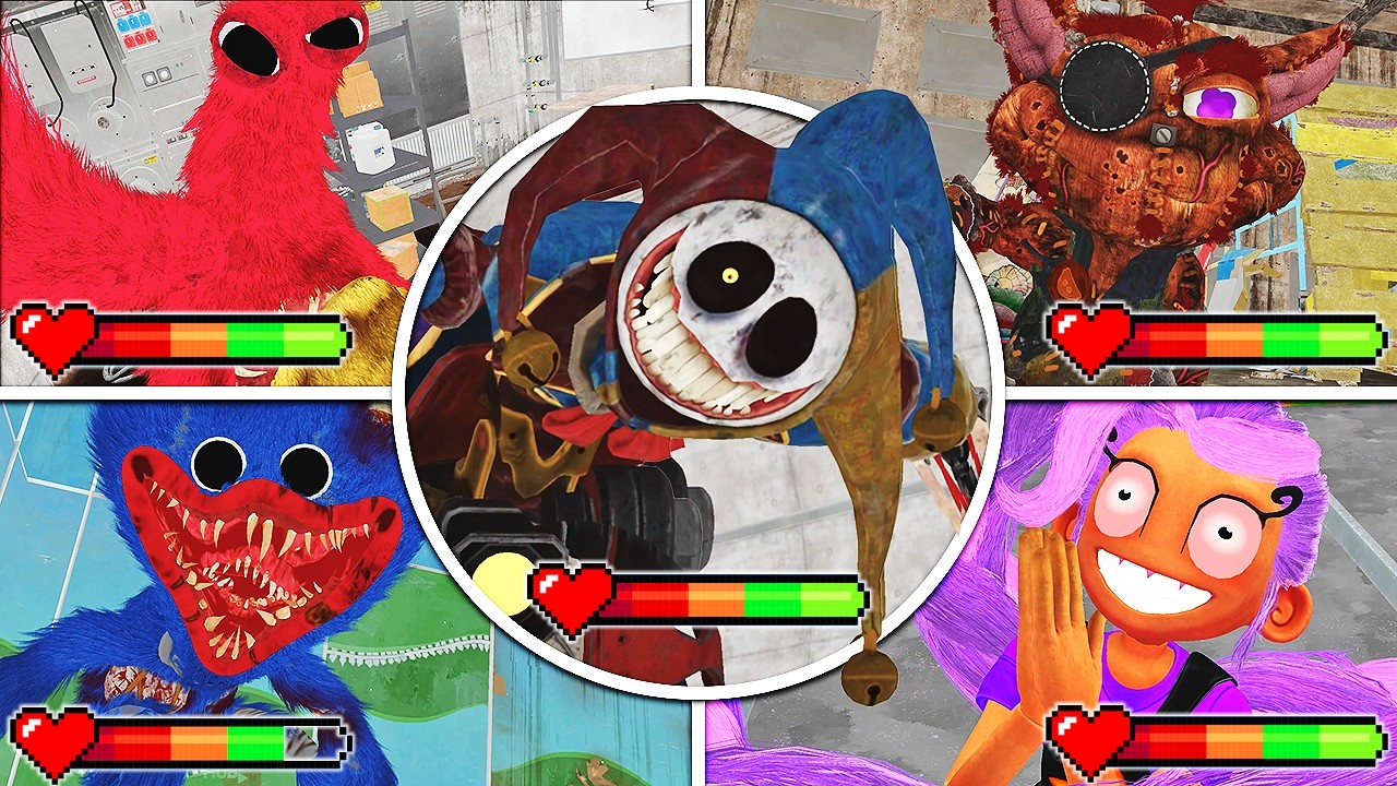 Poppy Playtime Chapter 5 - All BOSSES in BRIGHT Mode with Healthbars