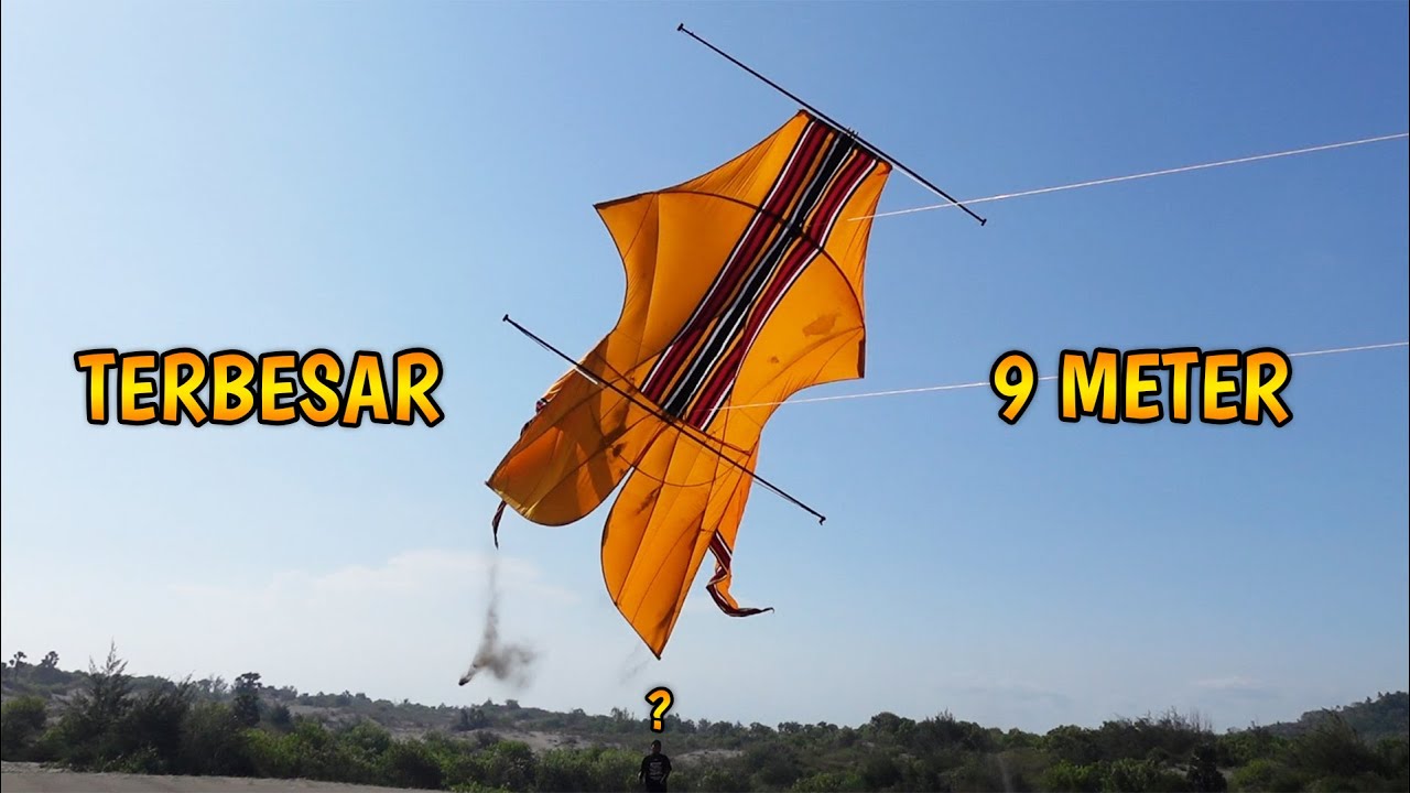 PROSES PERAKITAN DAN PENERBANGAN LAYANGAN BEBEAN BIG SIZE ASLI BALI 9 METER TERBESAR DI JOGJA