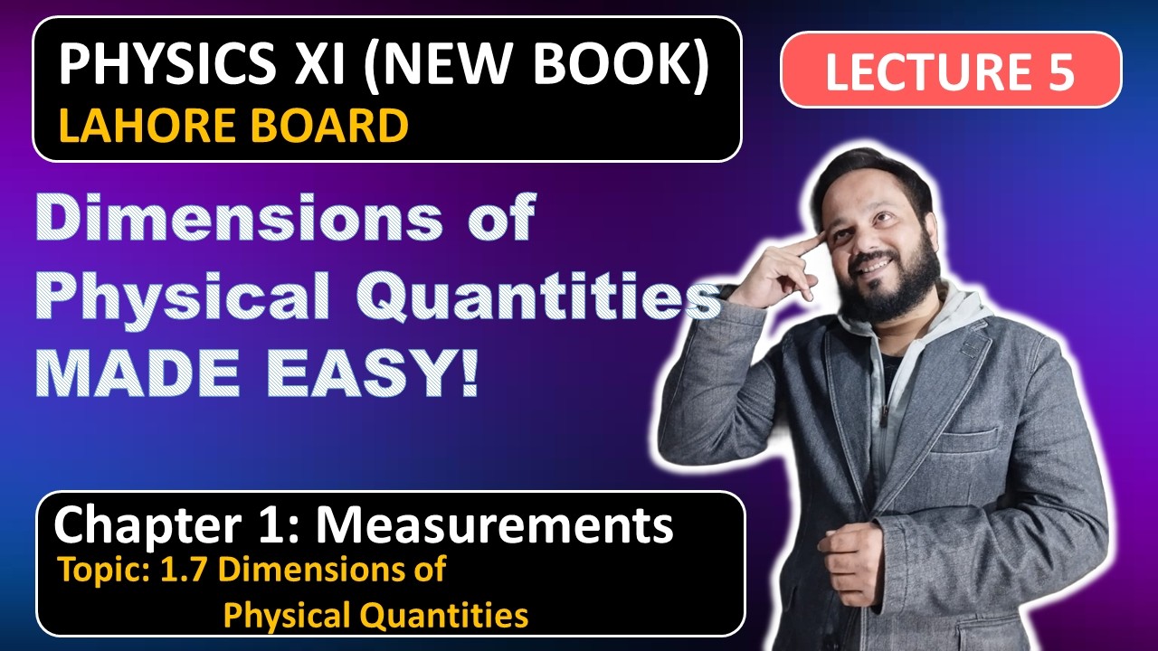 Chapter 1 Measurements | Lecture 4 | Topic 1.7 Dimensions of Physical Quantities | Physics XI
