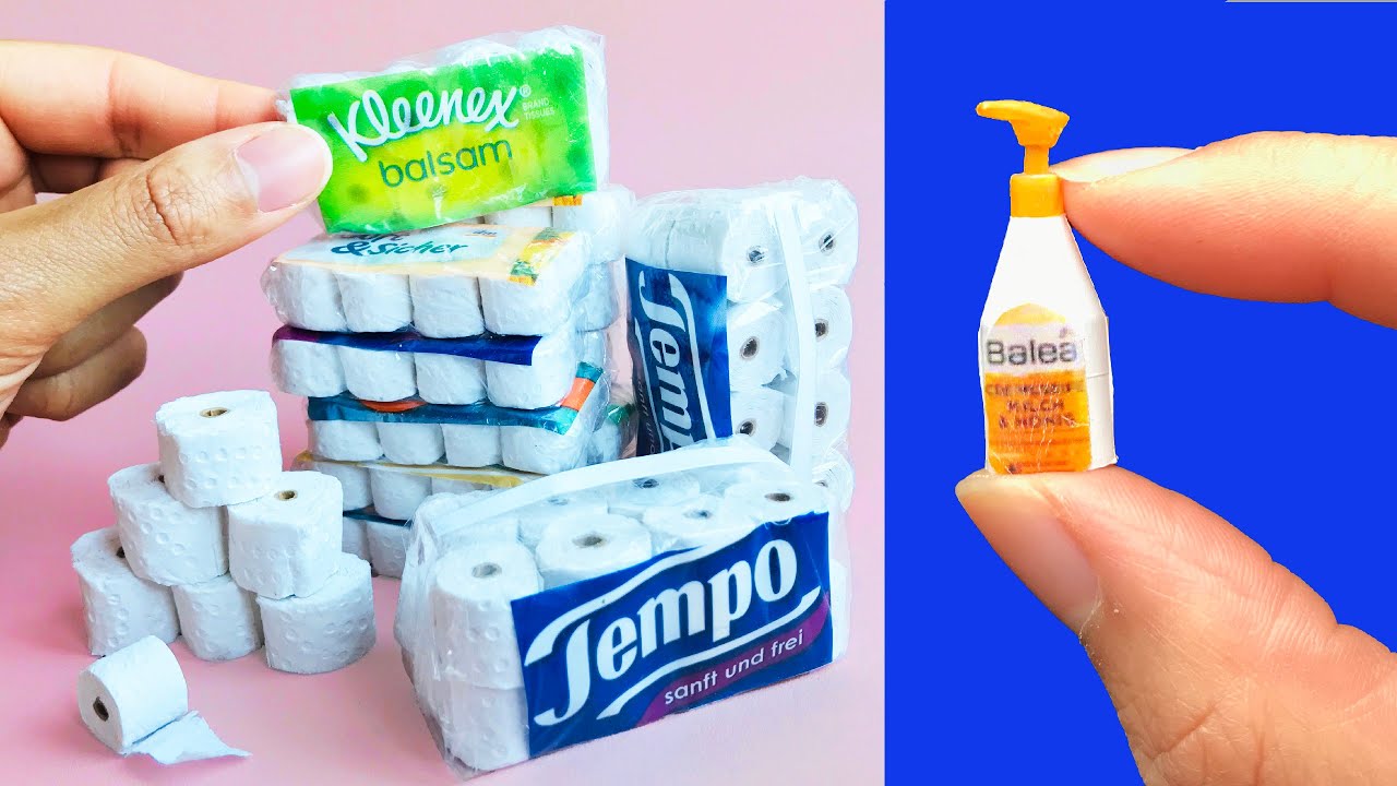 DIY Miniature Toilet Paper, Soap Dispenser And More