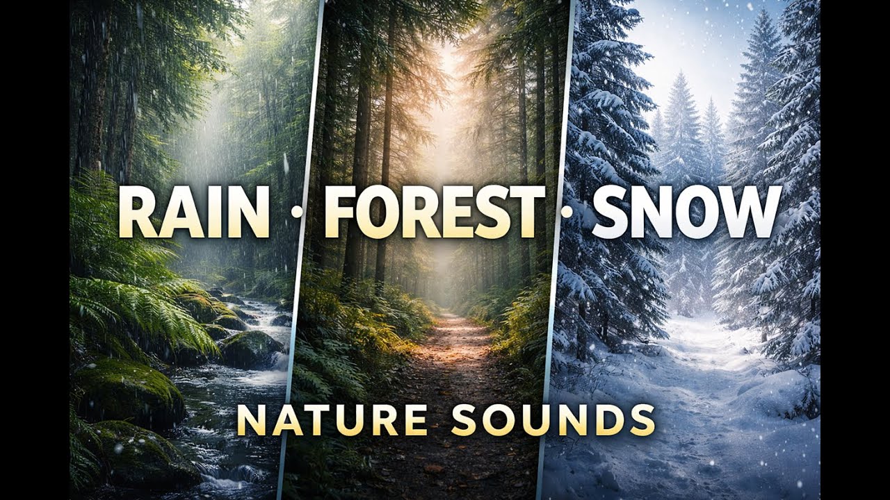 Rain, Forest & Snow Ambience | Deep Nature Sounds for Relaxation, Focus & Sleep