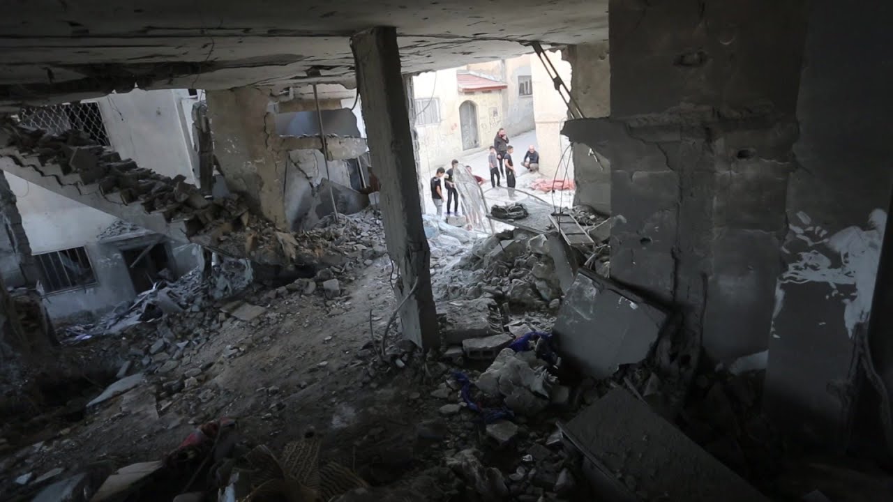 Palestinians inspect rubble after Jenin mosque air strike | AFP