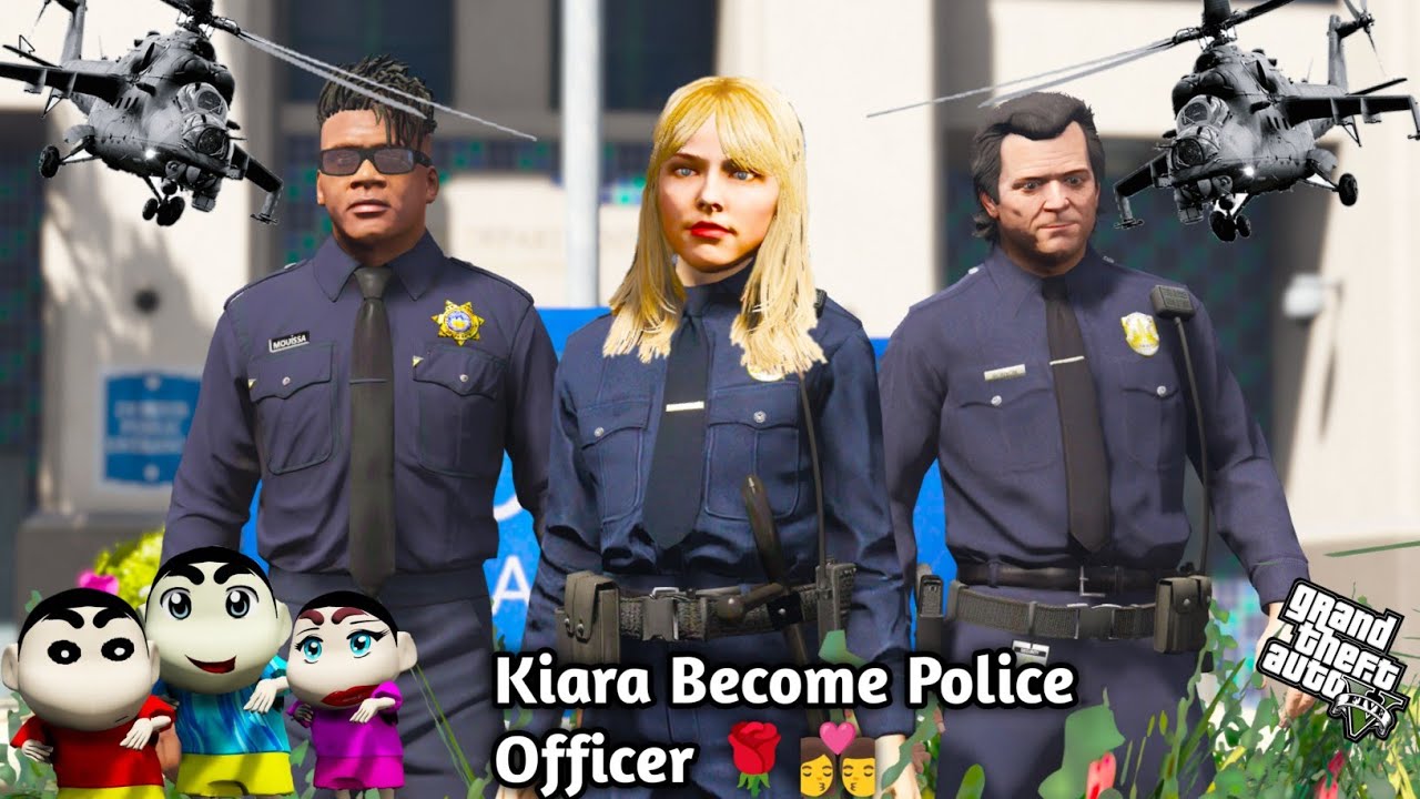 GTA5: Kiara Become Police Officer 🌹 Shinchan Become Richest man😨 Franklin Happy👩‍❤️‍💋‍👨 PS Gamester