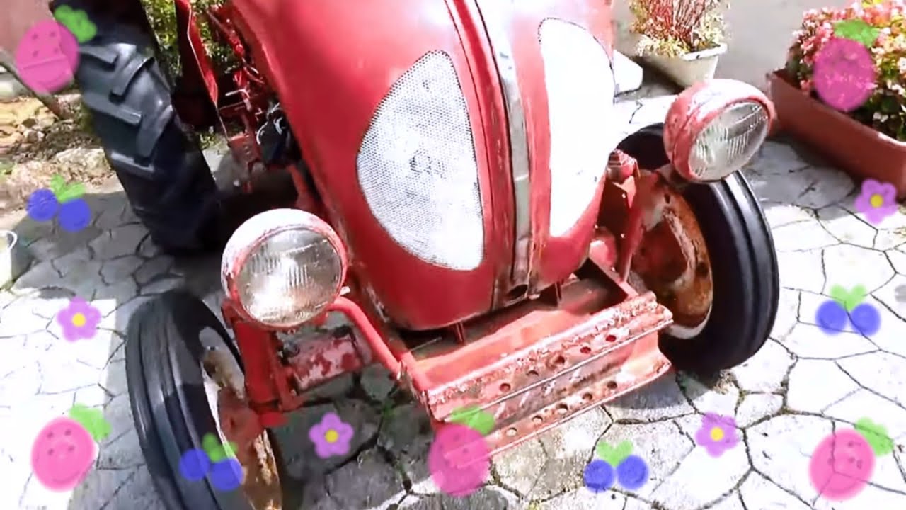 イセキトラクター　TB23形　静かに佇む昔の赤いトラクター　ヰセキ 井関農機 農場クラシックカーだぁ～