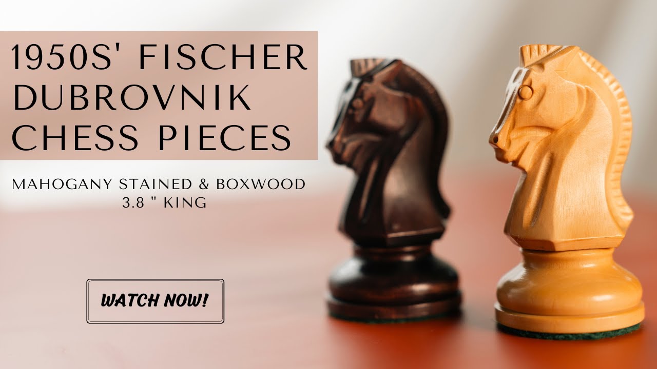 1950s' Fischer Dubrovnik Chess Pieces Set | Mahogany Stained | Royal Chess Mall®