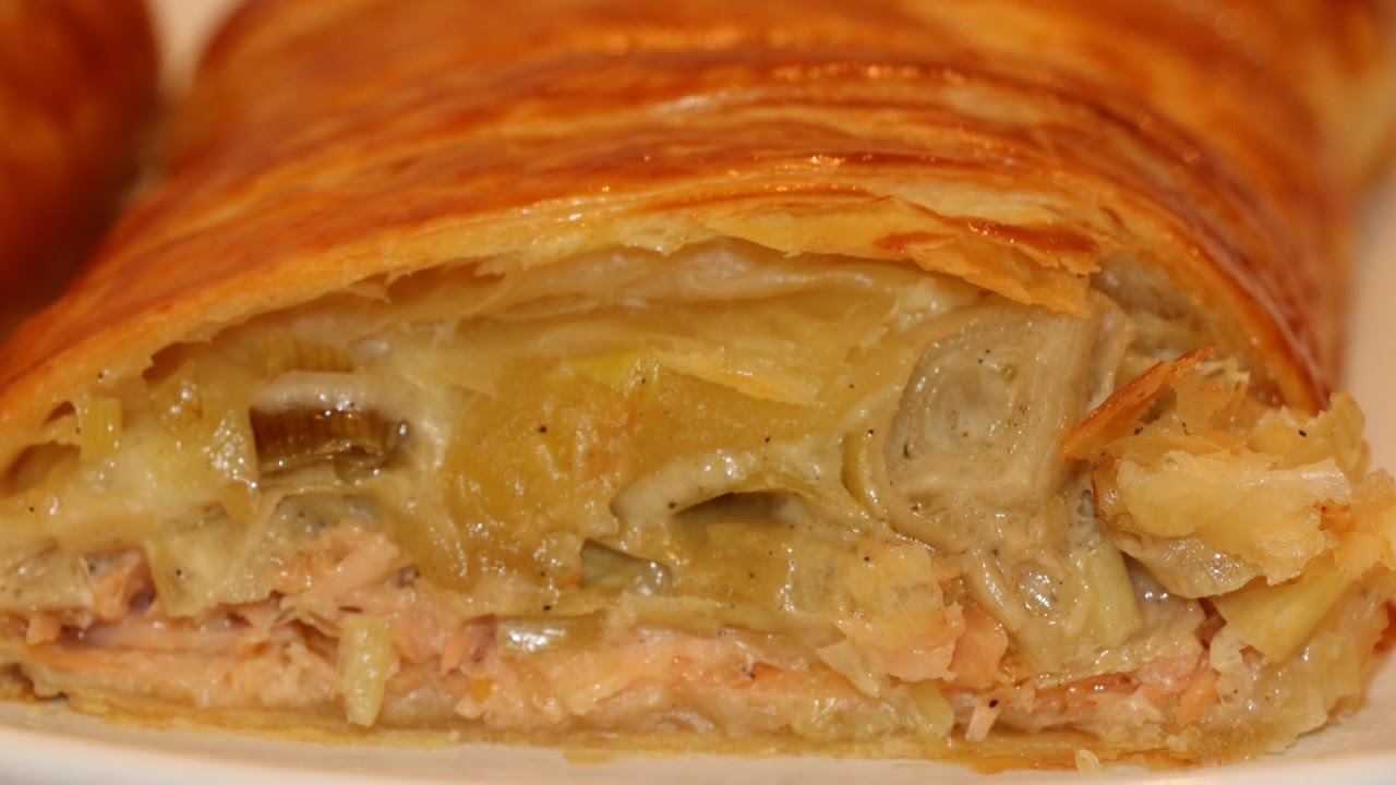 Feuilleté aux Saumon Poireaux et Fromage Recette rapide