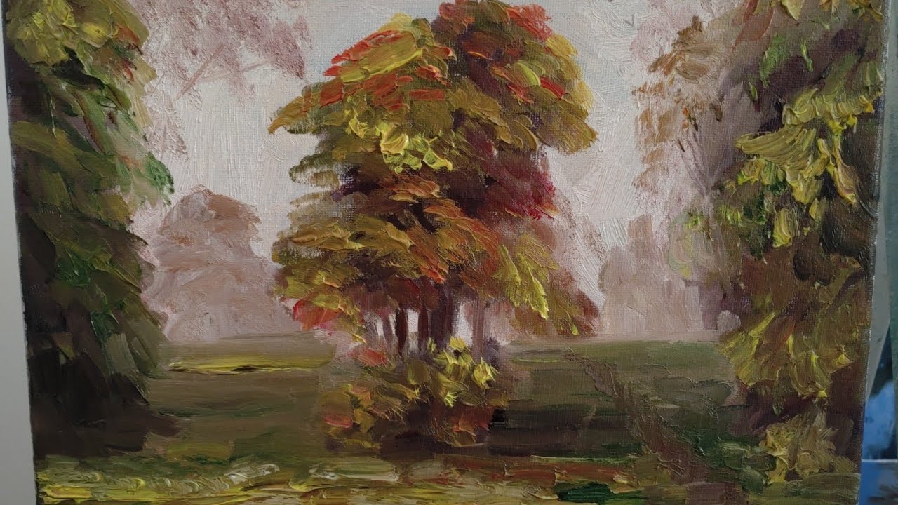 Impasto Autumn Tree - Oil Painting
