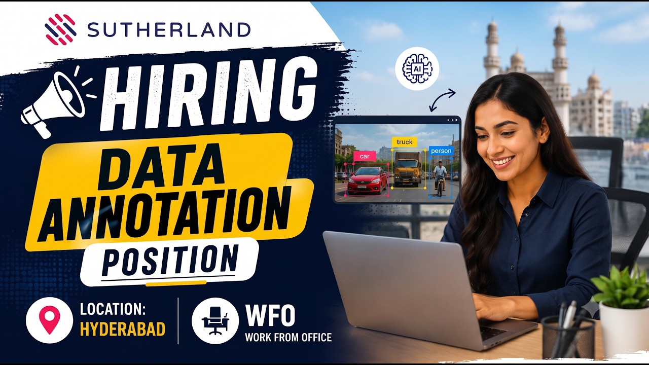 Sutherland Hiring 2026 🔥 Data Annotation Jobs | Hyderabad | Walk-In Interview Explained in Telugu
