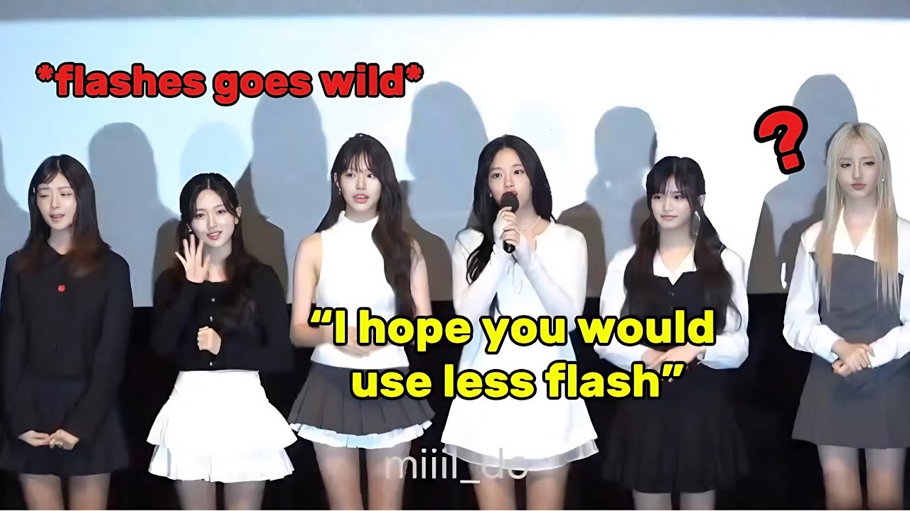 YUJIN using her leader card to protect her IVE members from these crazy camera flashes