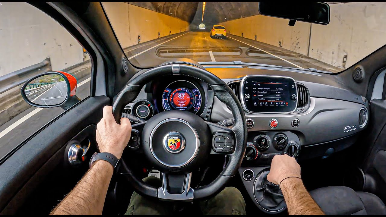 Abarth 595 Pista In Madeira 🇵🇹 [1.4 T-Jet 165 HP] | POV Test Drive #1148 Joe Black