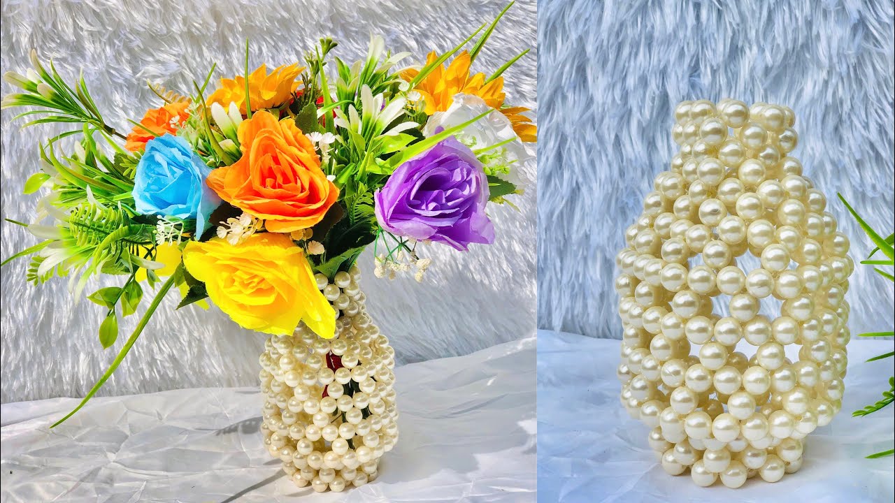 Beaded Flower vase Tutorial || How to make a flower Vase/pot|| Craftorria