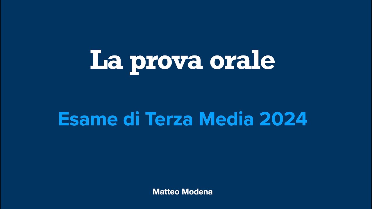 Prova orale - Esame di Terza Media