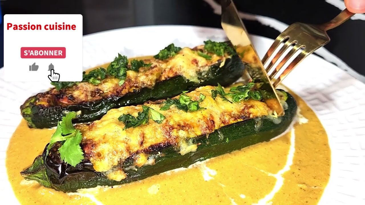 Meilleure courgette, une bouchée et c'est l'extase , découvrez ma courgette farcie en pirogue 🔥🔥