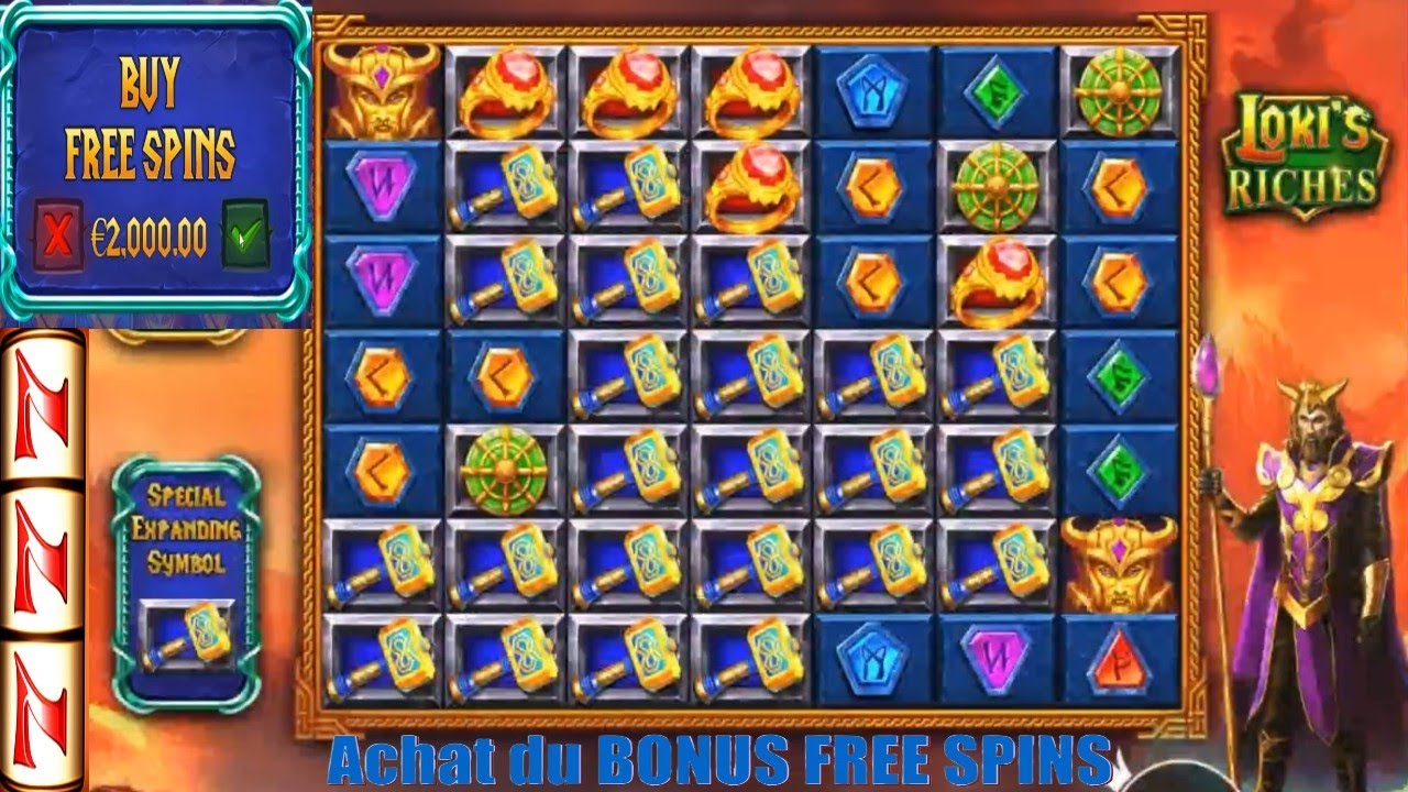 Machine à sous LOKI'S RICHES - Achat du BONUS FREE SPINS et let's go !