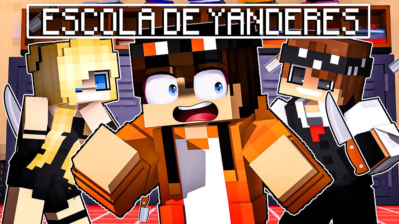 Meu PRIMEIRO dia na ESCOLA DE YANDERES no Minecraft!