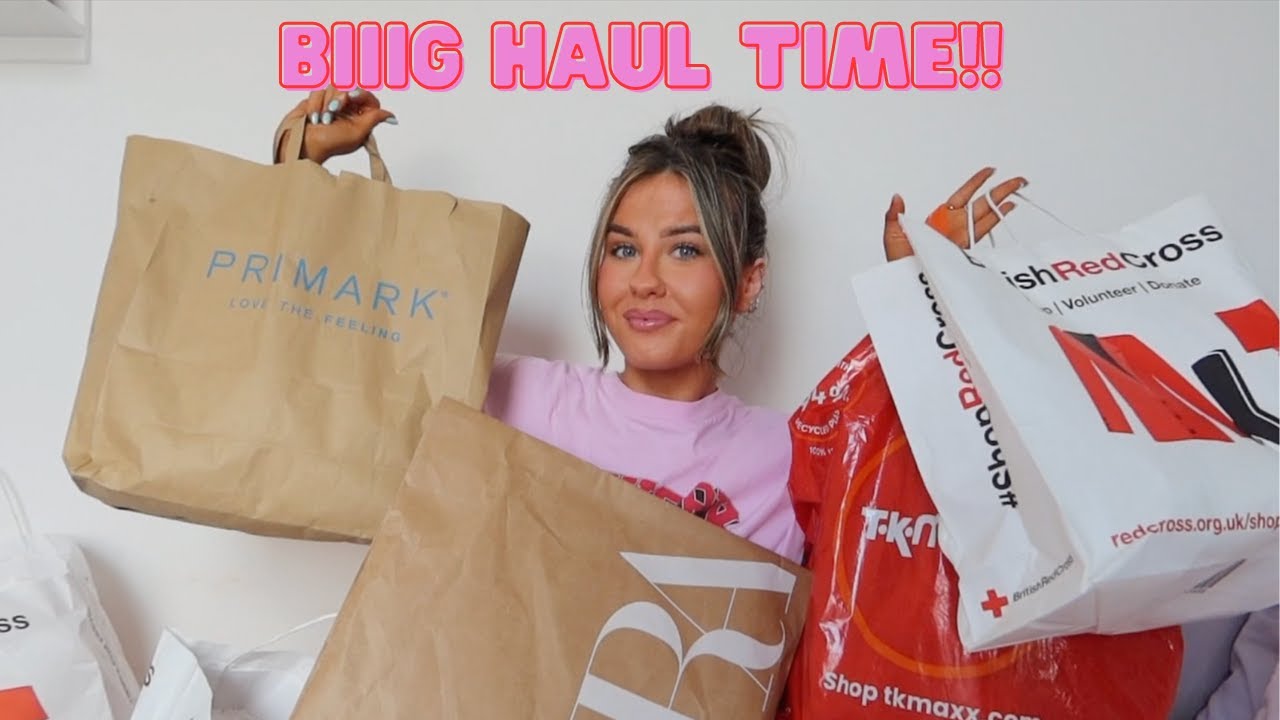 haul time!!! primark | charity shopping | zara | shein | mango | summer hol essentials / tkmaxx | NC