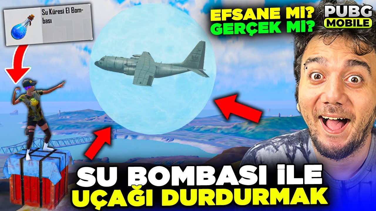UÇAĞI SU BOMBASI İLE DURDURUP DROPLARI DÜŞÜRMEK MÜMKÜN MÜ? PUBG Mobile Efsane Mi? Gerçek Mi?