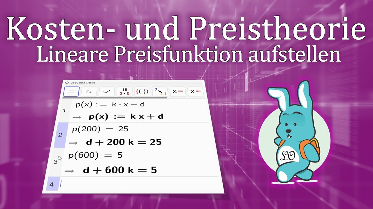 Lineare Preisfunktion aufstellen und Sättigungsmenge berechnen