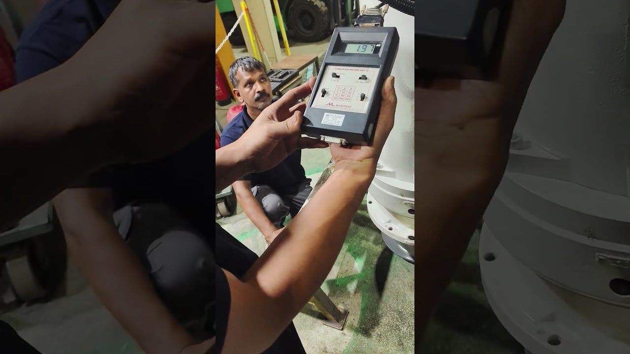 Checking Vibration Of Submersible pump 110KW During Assembly