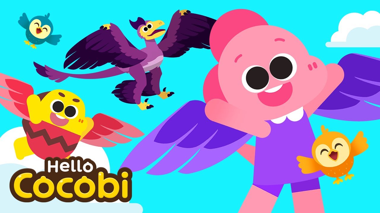 Flying Dinosaur Song | Dinosaur Nursery Rhymes for Kids & Babies | Microraptor | Hello Cocobi