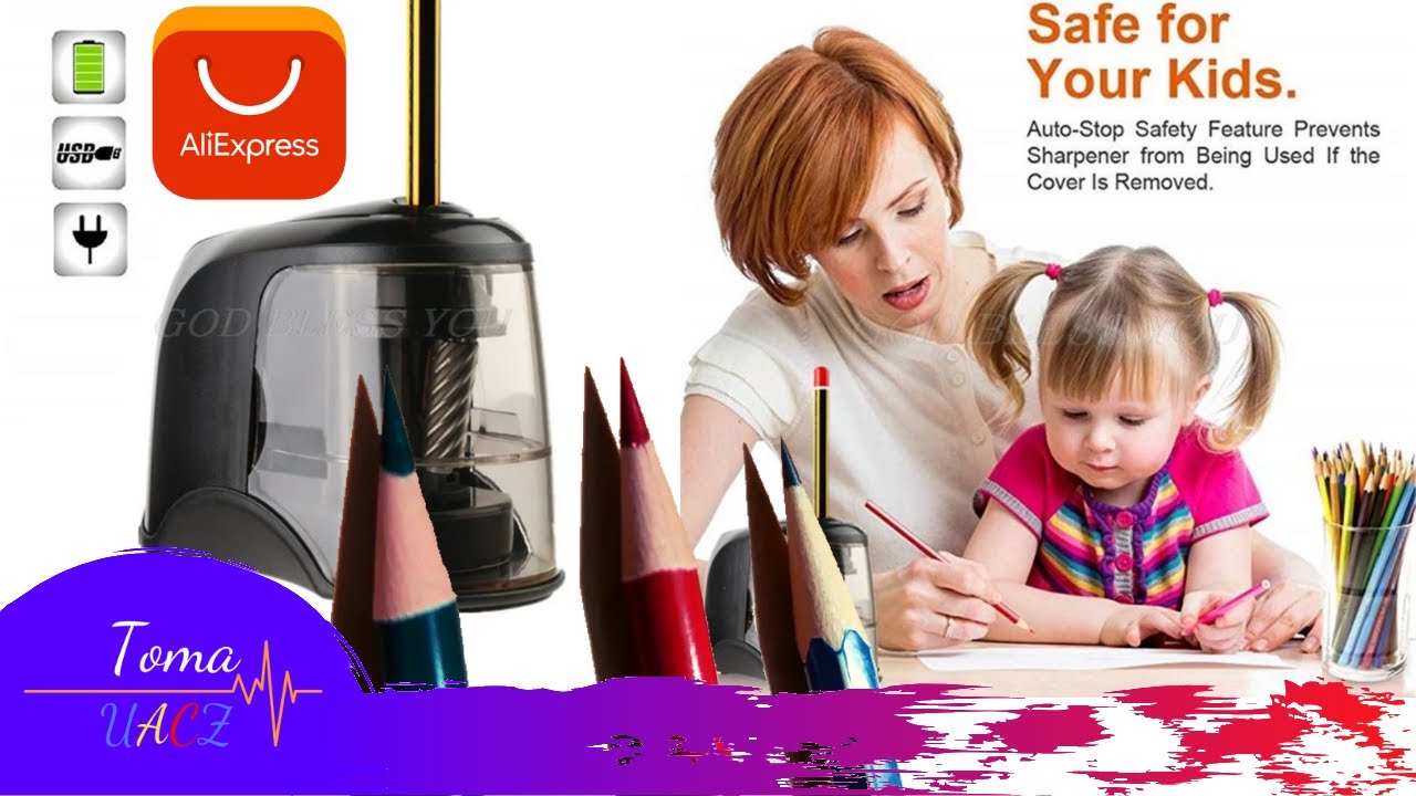 Elektrické ořezávátko na pastelk! Electric pencil sharpener! Электрическая точилка для карандашей!