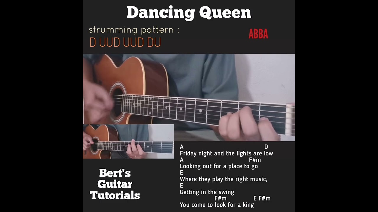 Dancing Queen - ABBA guitar strumming tutorial