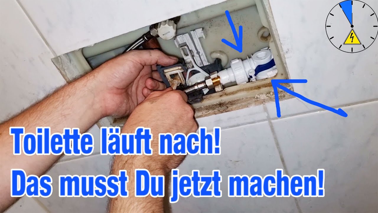 Toilette rinnt selber reparieren Druckspüler defekt Geberit Schwimmerventil läuft nach