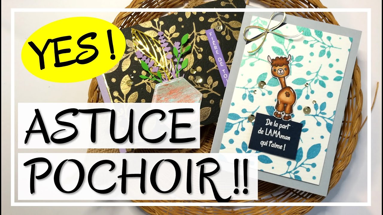UNE ASTUCE GÉNIALE POUR UTILISER L'AQUARELLE AVEC VOS POCHOIRS !! Tuto Carterie DIY Scrapbooking
