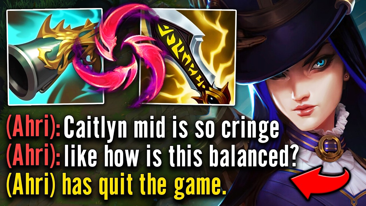 I made this Ahri rage quit with my broken Caitlyn mid tech... (THIS IS FREE WINS)