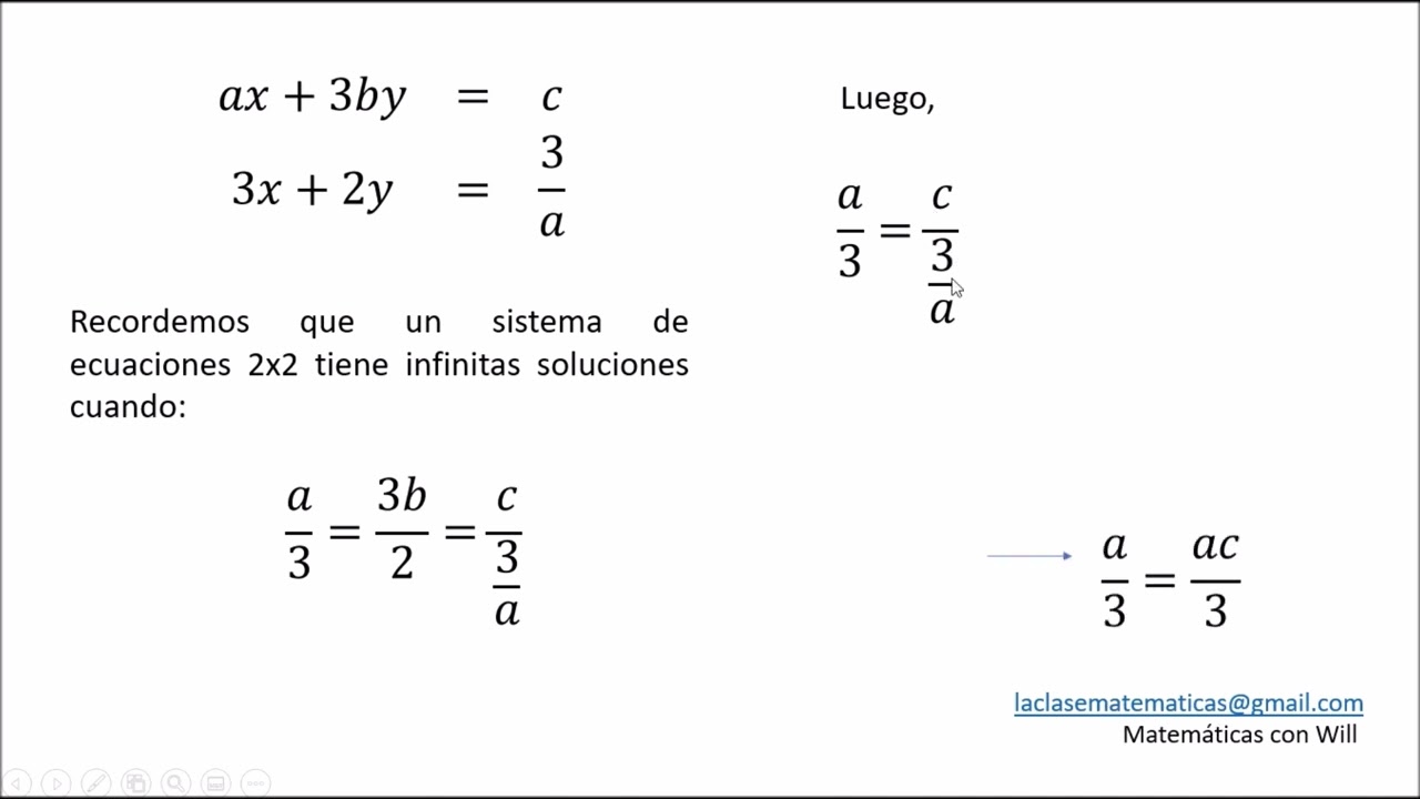 Sistema de ecuaciones lineales con infinitas soluciones