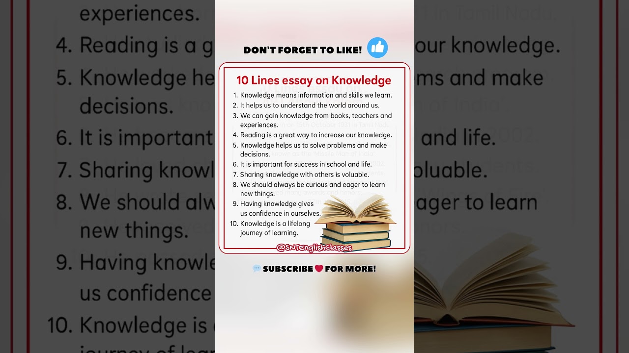 10 Lines Essay on Knowledge | 10 Lines on Knowledge Essay | Knowledge is Power Essay in English