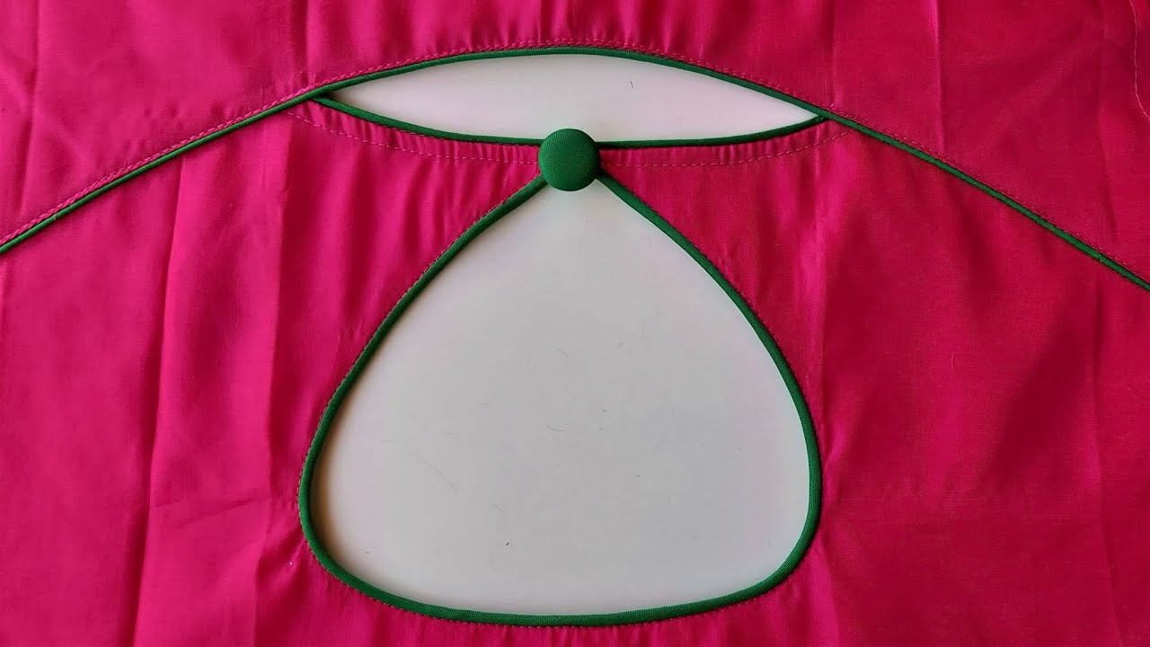 Design 275. tailoring beginners simple piping boat neck blouse design/easy piping method stitching